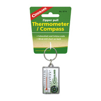 COGHLANS ZIPPER PULL THERMOMETER WITH COMPASS - °F AND °C SCALE (COG 9714)