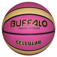 BUFFALO SPORTS CELLULAR RUBBER BASKETBALL - PINK / CREAM - SIZE 5 / 6 / 7