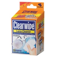 CLEARWIPE LENS CLEANERS - 20 PACK - QUICK DRYING PRE-MOISTENED WIPE (FIRST104)