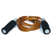 BUFFALO SPORTS LEATHER SKIPPING ROPE - 2.8M - GRIPY HANDLES (FUN069)