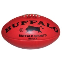 BUFFALO SPORTS TOP GRADE LEATHER AFL FOOTBALL - MULTIPLE SIZES - RED/YELLOW