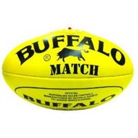 BUFFALO SPORTS MATCH LEATHER AFL FOOTBALL - MULTIPLE SIZES - RED/YELLOW
