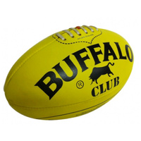 BUFFALO SPORTS CLUB LEATHER AFL FOOTBALL - MULTIPLE SIZES - RED/YELLOW