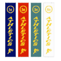 BUFFALO SPORTS 100 ATHLETIC RIBBONS - 1ST/2ND/3RD/4TH - ATTACHED SAFETY PINS