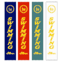 BUFFALO SPORTS 100 SWIMMING RIBBONS - 1ST/2ND/3RD/4TH - ATTACHED SAFETY PINS