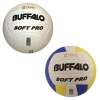 BUFFALO SPORTS SOFT PRO VOLLEYBALL - WHITE / MULTI COLOURED - SOFT EVA MATERIAL