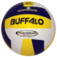 BUFFALO SPORTS RUBBER VOLLEYBALL - WHITE OR BLUE/WHITE/YELLOW (VOLL013)