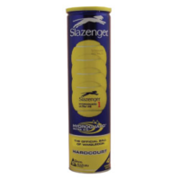 SLAZENGER HYDROGUARD U/V HARDCOURT YELLOW TENNIS BALLS - CAN OF 4 (TENN021)