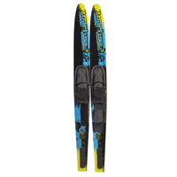 TEST PILOT ADULT COMBO WATER SKIS - ADJUSTABLE BINDINGS - 67" LENGTH