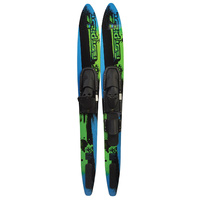TEST PILOT SHAPED ADULT COMBO WATER SKIS - ADJUSTABLE BINDINGS - 60" LENGTH