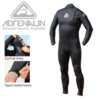 ADRENALIN EVOLUTION ZIP FREE STEAMER 5/4 MM MENS WETSUIT - REINFORCED KNEE PADS