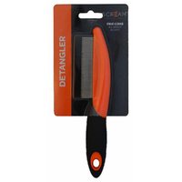 Scream Fine Detangler Comb Grooming Tool for Dogs Loud Orange