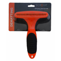 Scream Rotating Long Pin Rake for Dogs Loud Orange