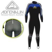ADRENALIN HARDASS STEAMER 1MM MENS WETSUIT - HARD WEARING REAR PANEL