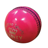 BUFFALO SPORTS COUNTY CRICKET BALL - PINK - 156GM - 2 PIECE LEATHER (CRICK391)