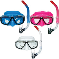 NEW LAND & SEA CLEARWATER COLOURED SILICONE MASK & SNORKEL SET
