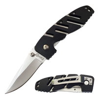 Fury Zebra Black Folding Pocket Knife 100mm Closed Length (36657)