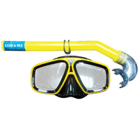 NEW LAND & SEA ROCKPOOL KIDS TWIN LENS MASK & SNORKEL SET - SILITEX SKIRT