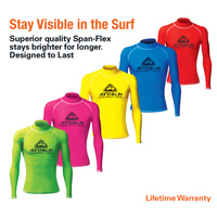 LAND & SEA ADULT HIGH VISABILITY LONG SLEEVE RASH VEST - UPF 50+