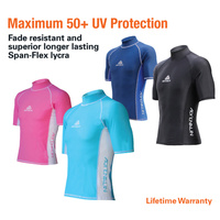 LAND & SEA JUNIOR SHORT SLEEVE RASH VEST - OFFERS UV50+ PROTECTION