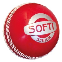 HART SOFTI PVC CRICKET BALL - RED - JUNIOR / SENIOR - ONE PIECE COVER