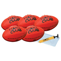 HART CLUB AFL 5 BALL PACK - THREE PLY SYNTHETIC COVER CLUB BALL