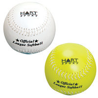 HART SYNTHETIC LEATHER SOFTBALL - OFFICIAL 12 INCH SOFTBALL - WHITE OR YELLOW