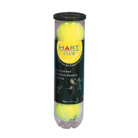 HART CLUB TENNIS BALLS - CAN OF 4 BALLS - OPTIMUM BOUNCE LEVEL (19-216)