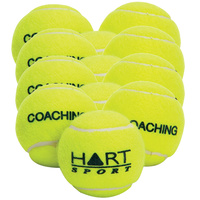 HART COACHING TENNIS BALLS - PACK OF 12 BALLS - QUALITY TRAINING (19-210x12)