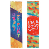 HART SPORTS RIBBONS - PACK OF 50 - 20CM x 5CM - MULTIPLE DESIGNS AVAILABLE