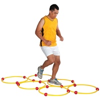 HART STEP TRAINING HOOPS SET - HOOPS FITTED WITH 3 PVC BALLS TO RAISE (6-750)