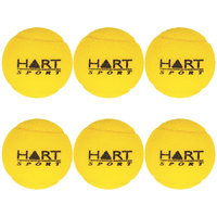 6 PACK HART SOFT FOAM BALLS - YELLOW UNCOATED FOAM BALLS