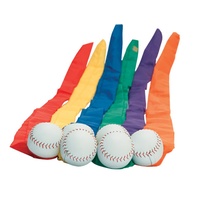 HART CATCHTAIL BALL SET - 6 BASEBALLS WITH 6 DIFFERENT COLOUR TAILS (33-162)