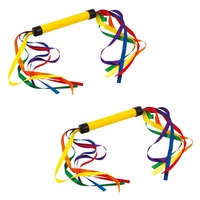 HART WAND RIBBONS - LIGHTWEIGHT PLASTIC HANDLE WITH 6 COLOURED RIBBONS (16-362)