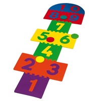 HART FOAM HOPSCOTCH SET - TEN BRIGHT COLOURED AND NUMBERED TILES (33-520)