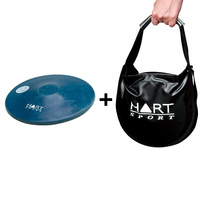 HART RUBBER ATHLETICS DISCUS - MOULDED RUBBER TRAINING + OPTIONAL CARRY BAG