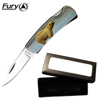 FURY ANIMAL COLLECTOR KNIFE - POLAR BEAR KNIFE - 89MM WHEN CLOSED (32217)
