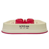 Scream Slow Feed Interactive Pet Dog Bowl Loud Pink