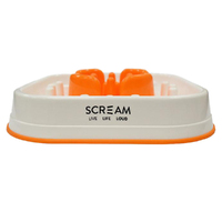 Scream Slow Feed Interactive Pet Dog Bowl Loud Orange
