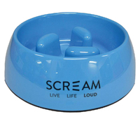 Scream Round Slow-Down Pillar Dog Bowl Loud Blue 200ml