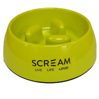 Scream Round Slow-Down Pillar Dog Bowl Loud Green 750ml
