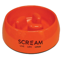 Scream Round Slow-Down Pillar Dog Bowl Loud Orange 750ml