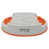 Scream Slow Feed Interactive Puzzle Dog Bowl Loud Orange