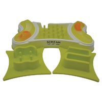 Scream 2-in-1 Slow Feed Interactive Cat Bowl Loud Green