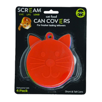 Scream Cat Food Can Cover Dishwasher Safe Assorted 4 Pack