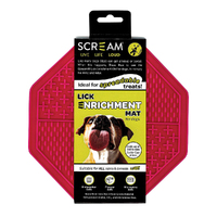 Scream Lick Enrichment Pet Dog Food Mat Suction Base Octagon Loud Pink