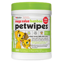 Petkin Mega Value Bamboo Eco Pet Wipes for Dogs & Cats 200 Pack