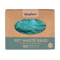 Zippy Paws Pet Waste Bags with Handles Unscented Teal 160 Pack