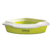 Scream Corner Cat Litter Tray Removable Rim Loud Green