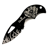 Fury Black Handle Chopper Pocket Knife 100mm Closed Length (51050)